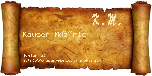 Kauser Móric névjegykártya
